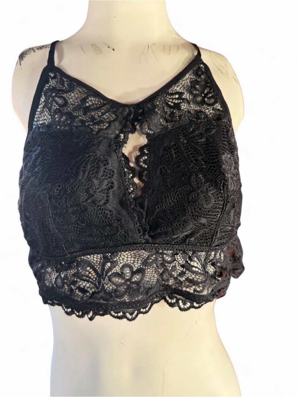 Black Lace  Bralette with Butterfly wings design on back